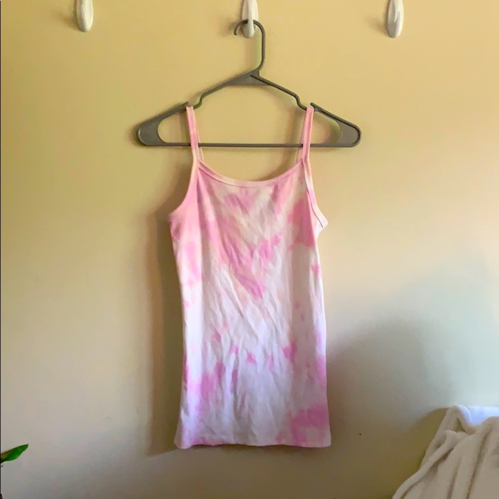 Pink dyed tank top